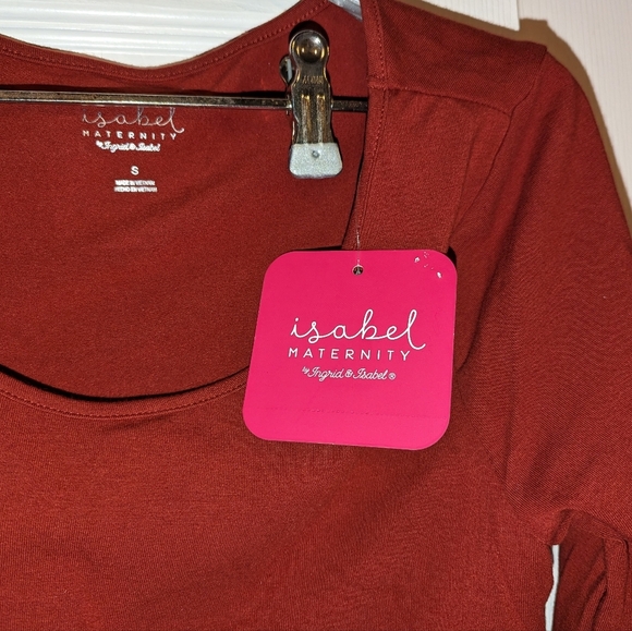 Brand new NWT Target Isabel maternity burnt orange fitted dress with ruching - Picture 7 of 10